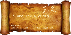Feldhoffer Klaudia névjegykártya