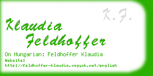 klaudia feldhoffer business card